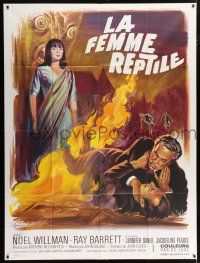 6b914 REPTILE French 1p '66 snake woman Noel Willman, different horror art by Boris Grinsson!