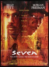 6b938 SEVEN French 1p '95 Morgan Freeman & Brad Pitt, classic serial killer movie!