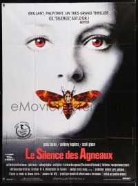 6b939 SILENCE OF THE LAMBS French 1p '90 great image of Jodie Foster with moth over mouth!