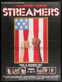 6b953 STREAMERS French 1p '83 directed by Robert Altman, cool American flag artwork!