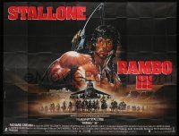 6b667 RAMBO III French 8p '88 Sylvester Stallone returns as John Rambo, cool different Casaro art!