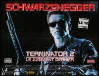 6b668 TERMINATOR 2 French 8p '91 close up of Arnold Schwarzenegger on motorcycle with shotgun!