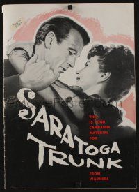 6b077 SARATOGA TRUNK pressbook '45 c/u of Gary Cooper about to kiss Ingrid Bergman, by Edna Ferber!