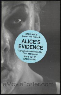 6b100 ALICE'S EVIDENCE stage play WC '90s conceived and directed by Ellen Beckerman!