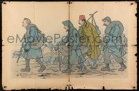 6b671 AU PALAIS DU TRACADERO INCOMPLETE 32x47 French WWI war poster '17 Barrere art of 4 soldiers!