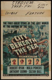 6b256 CITY BENEATH THE SEA WC '53 Budd Boetticher, cool art of deep sea divers by Reynold Brown!