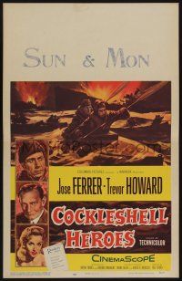 6b259 COCKLESHELL HEROES WC '56 director/star Jose Ferrer, Trevor Howard, art of canoe commandos!