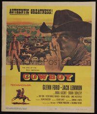6b269 COWBOY WC '58 Glenn Ford & Jack Lemmon in a western movie that has no corn or cliches!