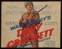 6b275 DAVY CROCKETT, KING OF THE WILD FRONTIER WC '55 Disney, classic art of Fess Parker w/ rifle!
