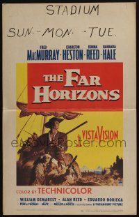 6b297 FAR HORIZONS WC '55 art of Charlton Heston & Fred MacMurray as Lewis & Clark + Donna Reed!