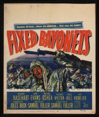 6b306 FIXED BAYONETS WC '51 Samuel Fuller, Richard Basehart, Gene Evans, cool art of Korean War!