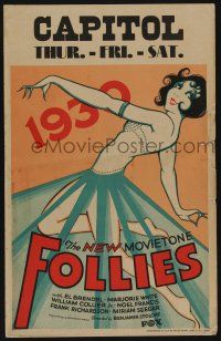 6b313 FOX MOVIETONE FOLLIES OF 1930 WC '30 great deco art of barely dressed exotic dancer!