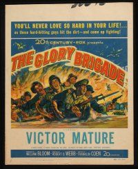 6b328 GLORY BRIGADE WC '53 cool artwork of Victor Mature & soldiers in Korean War!