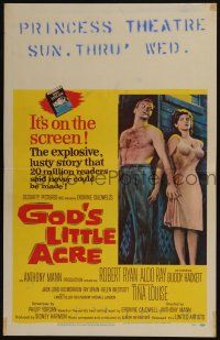 6b329 GOD'S LITTLE ACRE WC '58 barechested Aldo Ray & half-dressed sexy Tina Louise!
