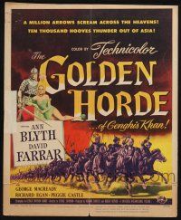 6b333 GOLDEN HORDE WC '51 art of Marvin Miller as Genghis Khan, Ann Blyth, David Farrar!