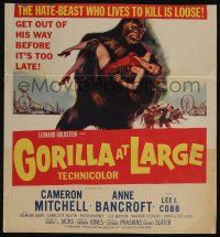 6b337 GORILLA AT LARGE WC '54 great art of giant ape holding screaming sexy Anne Bancroft!