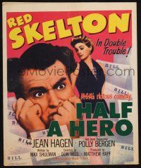 6b343 HALF A HERO WC '53 great image of Red Skelton in double trouble with Jean Hagen!