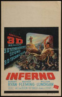 6b370 INFERNO WC '53 different 3-D art of Robert Ryan swinging over theater audience!
