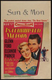 6b371 INTERRUPTED MELODY WC '55 Glenn Ford, Eleanor Parker as opera singer Melody Lawrence!