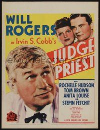 6b379 JUDGE PRIEST WC R37 John Ford, Will Rogers at his best, from a story by Irvin S. Cobb!
