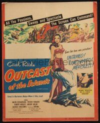 6b469 OUTCAST OF THE ISLANDS WC '52 full-length art of exotic sexy Kerima, directed by Carol Reed!