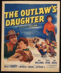 6b471 OUTLAW'S DAUGHTER WC '54 Bill Williams, sexy Kelly Ryan, great western montage image!