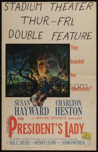 6b483 PRESIDENT'S LADY WC '53 art of adulteress Susan Hayward & President Charlton Heston!