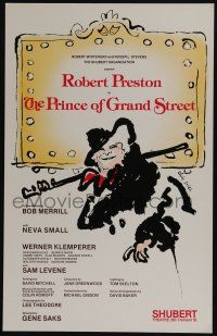 6b139 PRINCE OF GRAND STREET stage play WC '80s cool Clyde Smith art of Robert Preston!