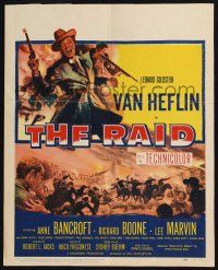 6b495 RAID WC '54 cool art of Van Heflin with gun, Anne Bancroft, Lee Marvin, Civil War!