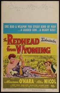 6b500 REDHEAD FROM WYOMING WC '53 sexy Maureen O'Hara had a weapon for every kind of man!