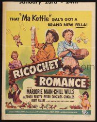 6b505 RICOCHET ROMANCE WC '54 Marjorie Main, Chill Wills, Ma Kettle's got a brand new fella!