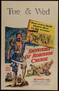 6b510 ROBINSON CRUSOE WC '54 directed by Luis Bunuel, art of castaway Dan O'Herlihy!