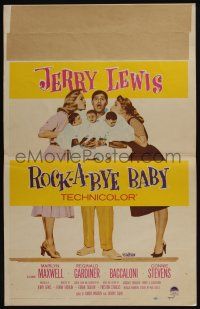 6b511 ROCK-A-BYE BABY WC '58 Jerry Lewis with Marilyn Maxwell, Connie Stevens, and triplets!
