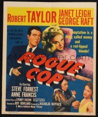 6b512 ROGUE COP WC '54 Robert Taylor, George Raft, sexy Janet Leigh is a thing called temptation!