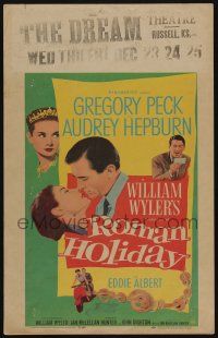 6b514 ROMAN HOLIDAY WC '53 Audrey Hepburn & Gregory Peck about to kiss and riding on Vespa!