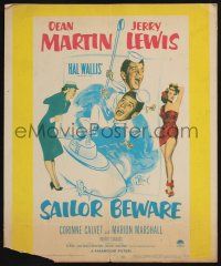 6b521 SAILOR BEWARE WC '52 Dean Martin & Jerry Lewis, sexy Corinne Calvet & Marion Marshall!