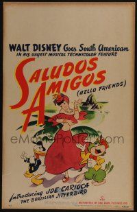 6b522 SALUDOS AMIGOS WC '44 Disney, Donald Duck & Joe Carioca with sexy senorita!