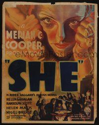 6b533 SHE WC '35 art of Helen Gahagan, directed by Irving Pichel, H. Rider Haggard, ultra rare!