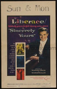 6b543 SINCERELY YOURS WC '55 famous pianist Liberace brings a crescendo of love to empty lives!