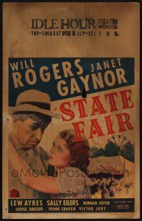 6b566 STATE FAIR WC R36 different image of Will Rogers & pretty Janet Gaynor!