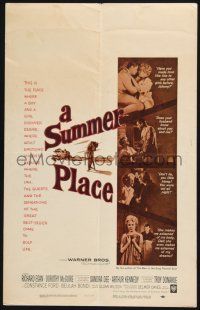 6b578 SUMMER PLACE WC '59 Sandra Dee & Troy Donahue in young lovers classic, cool cast montage!