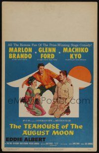 6b594 TEAHOUSE OF THE AUGUST MOON WC '56 art of Asian Marlon Brando, Glenn Ford & Machiko Kyo!