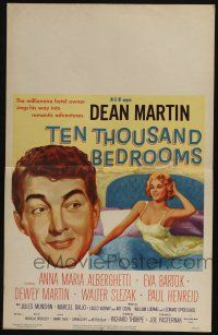 6b595 TEN THOUSAND BEDROOMS WC '57 art of Dean Martin & sexy Anna Maria Alberghetti in bed!