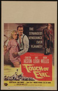 6b612 TOUCH OF EVIL WC '58 director/star Orson Welles, Charlton Heston & Janet Leigh, ultra rare!