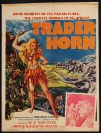6b615 TRADER HORN WC R53 W.S. Van Dyke, cool art of sexy Edwina Booth whipping + wild animals!