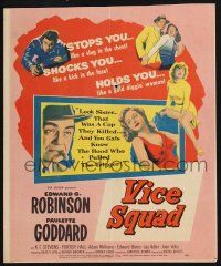 6b633 VICE SQUAD WC '53 Edward G. Robinson, film noir that stops you like a slug in the chest!