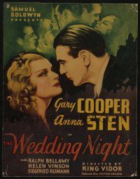 6b641 WEDDING NIGHT WC '35 pretty Anna Sten looks down at Gary Cooper!