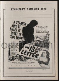 6b014 13th LETTER pressbook '51 Otto Preminger, Linda Darnell, a strange kind of killer is loose!