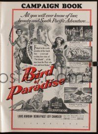 6b019 BIRD OF PARADISE pressbook '51 art of barechested Louis Jourdan & tropical sexy Debra Paget!