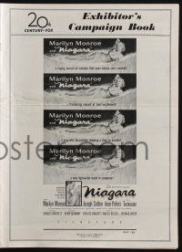 6b008 NIAGARA pressbook '53 classic artwork of gigantic sexy Marilyn Monroe on famous waterfall!